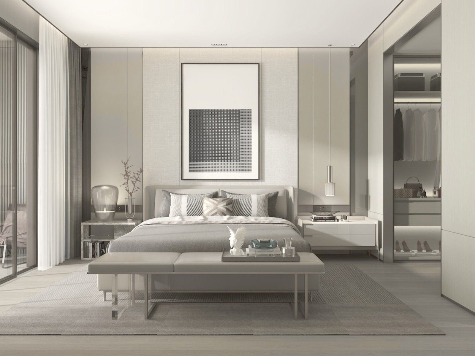 Master bedroom suite designed for a Gurgaon residence