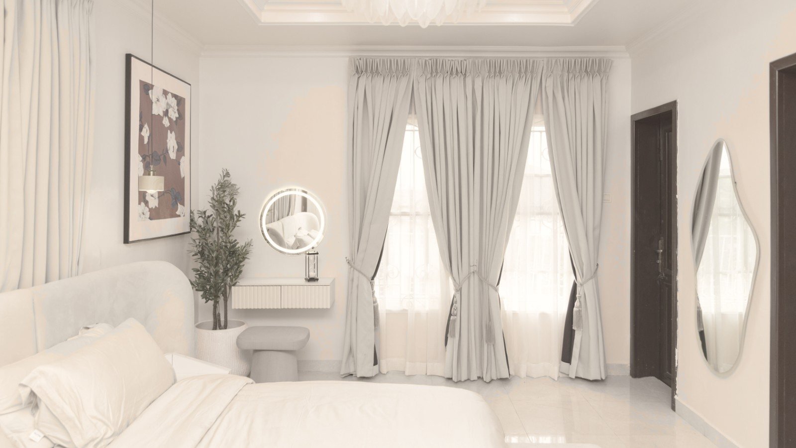 Bedroom composition exploring quiet materiality