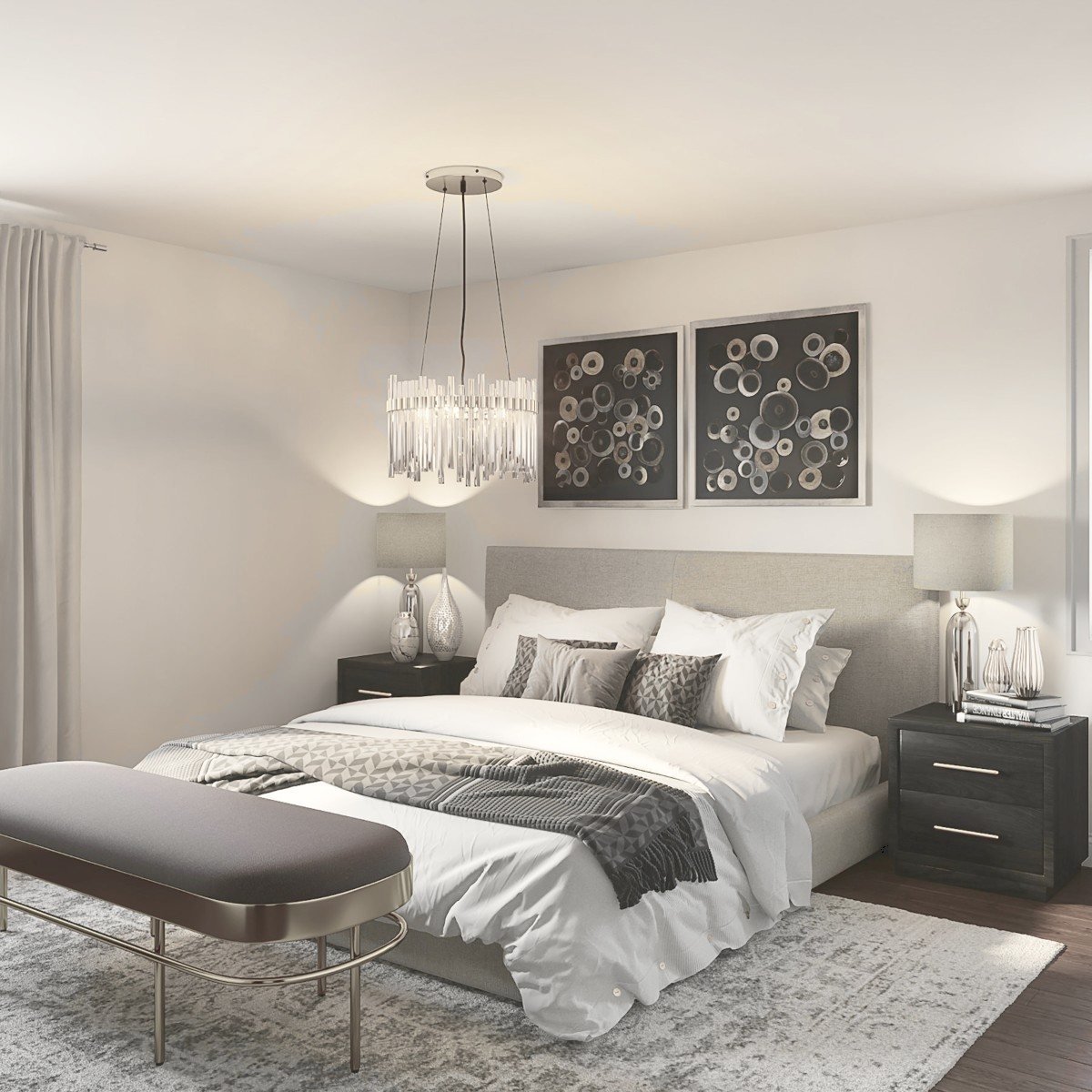 Bedroom interior designed for a Bhubaneswar client